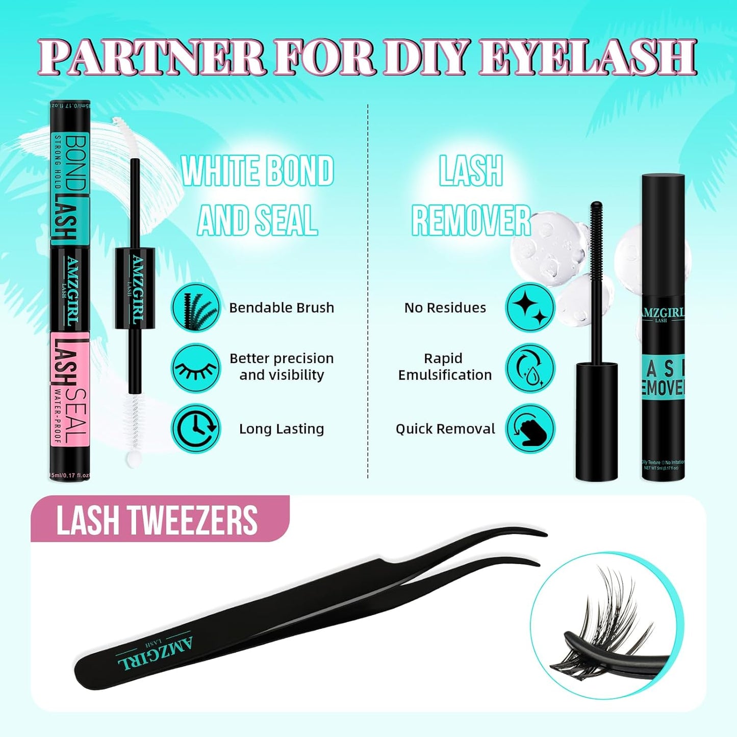 Lash Clusters Kit 144PCS Volume Eyelash Extension Kit with Lash White Bond and Seal,Eyelash Glue Remover and Applicator,Natural Lashes Premium Wide Stem Eyelashes Cluster Kit(Violet,D-Mix8-18mm)