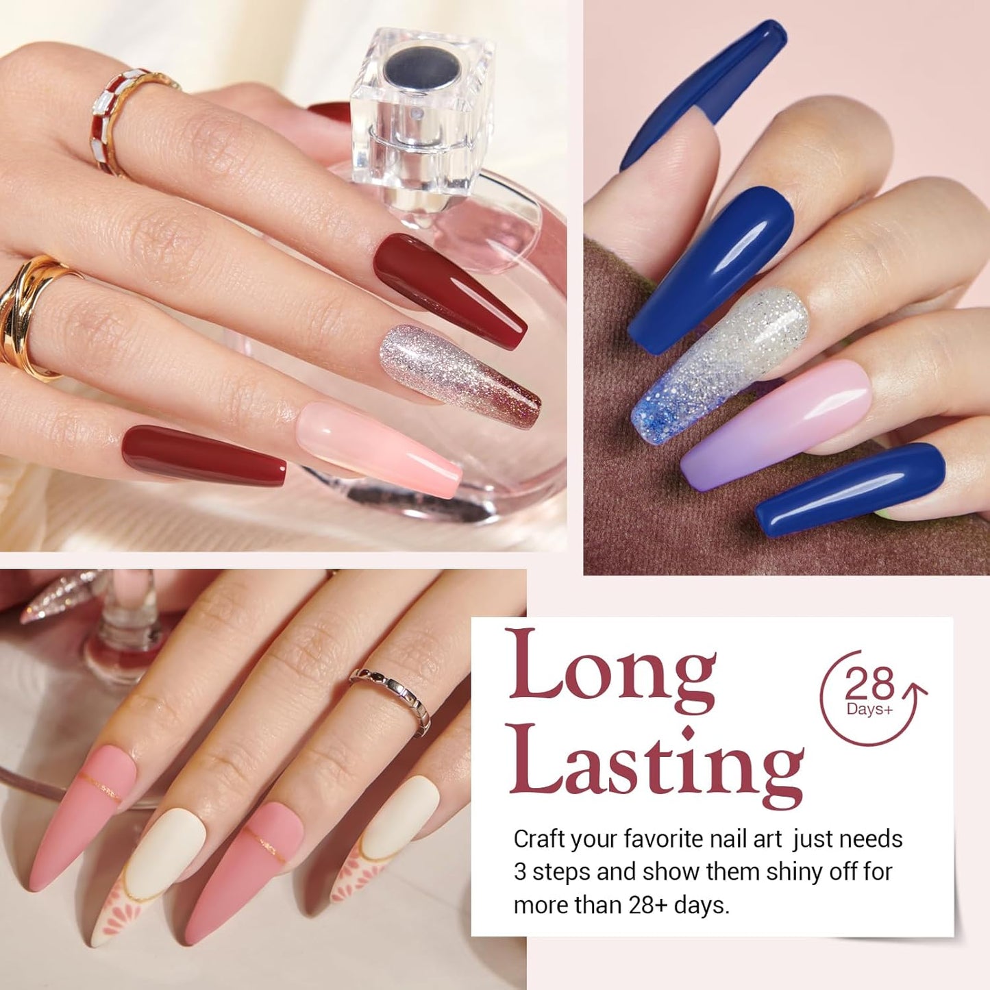 AZUREBEAUTY 31 Pcs Dip Powder Nail Kit Starter, 20 Colors Glitter Nude Pink Gray Red Dip Powder Liquid Set with Top & Base Coat Activator for French Nails Art Manicure DIY Salon Woman Gift