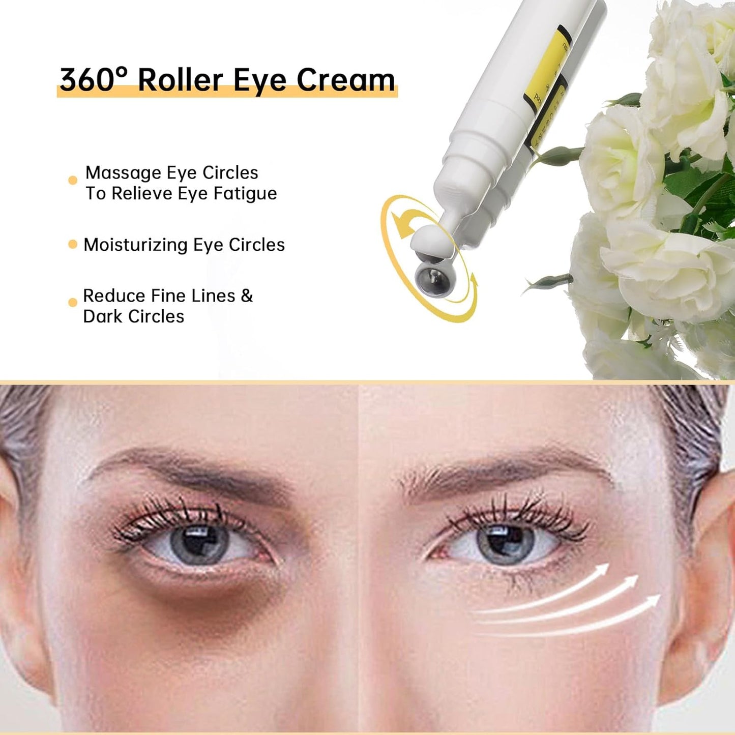 Snail Peptide Eye Cream For Moisturizing, 2 Pcs Snail Mucin Eye Cream With Niacinamide, Hyaluronic Acid, 34 ML Snail Eye Cream For Dark Circles, Puffiness and Fine Lines.