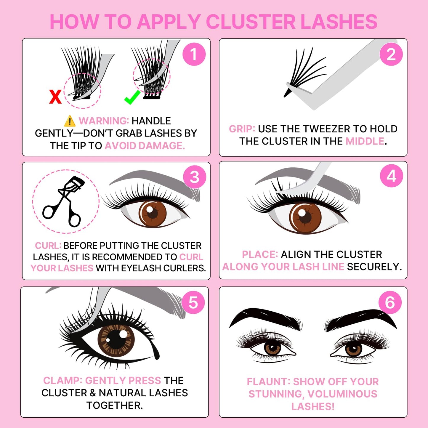 Korean Self Adhesive Lash Clusters Classic Look No Glue Press On Pre Bond Lash Clusters Fluffy Self Adhesive False Eyelashes No Glue Needed Reusable Wispy Eyelash Extensions