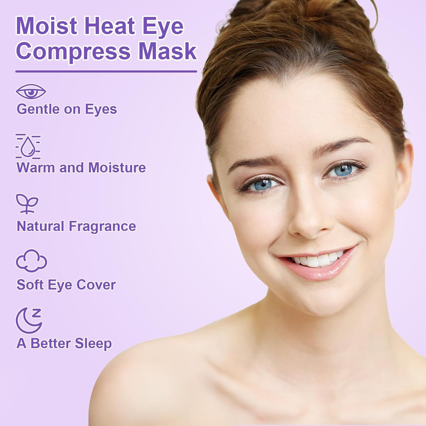 Weighted Eye Mask for Sleeping, Soft Heated Eye Mask, Moist Heat Warm Compress for Eyes, Natural Lavender & Flaxseeds Microwave Reusable Sleep Mask, Must Haves for Women Spa, Home, Office