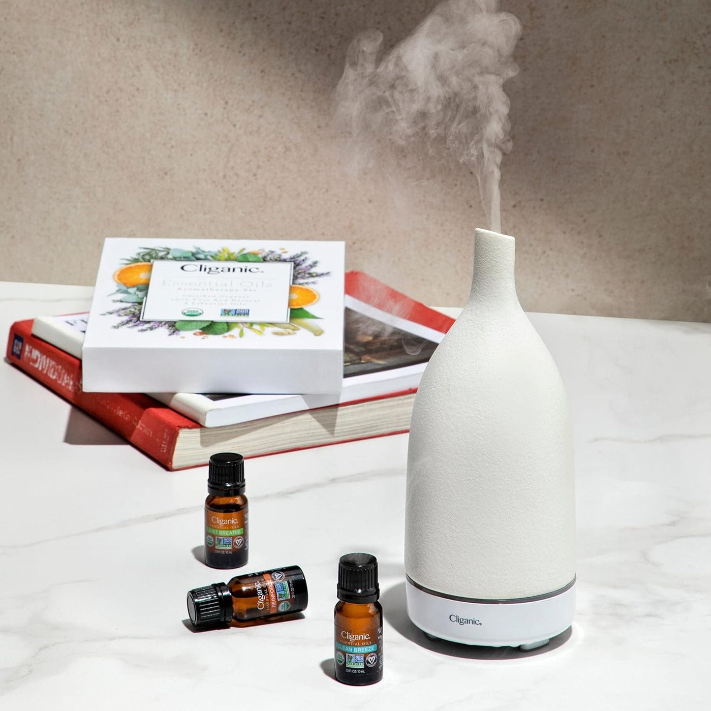 Cliganic Reinforce Essential Oil Blend - Natural Aromatherapy Oil for Diffuser Steam Distilled | Non-GMO Verified