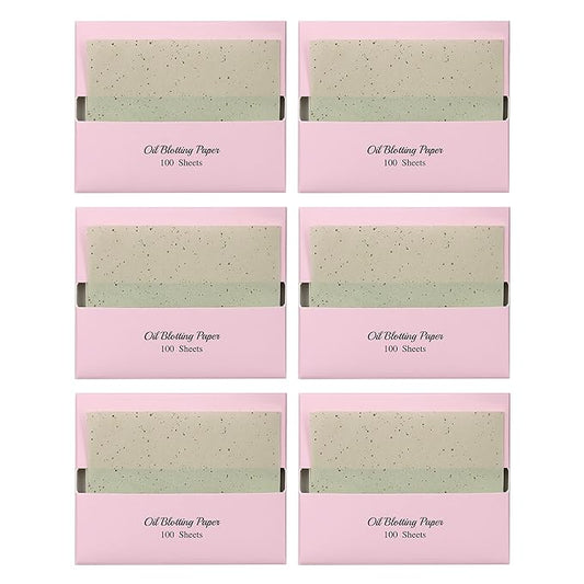 [600 Counts Refills Only] Green Tea Natural Oil Blotting Sheets for Face with Mirror Case and Refills