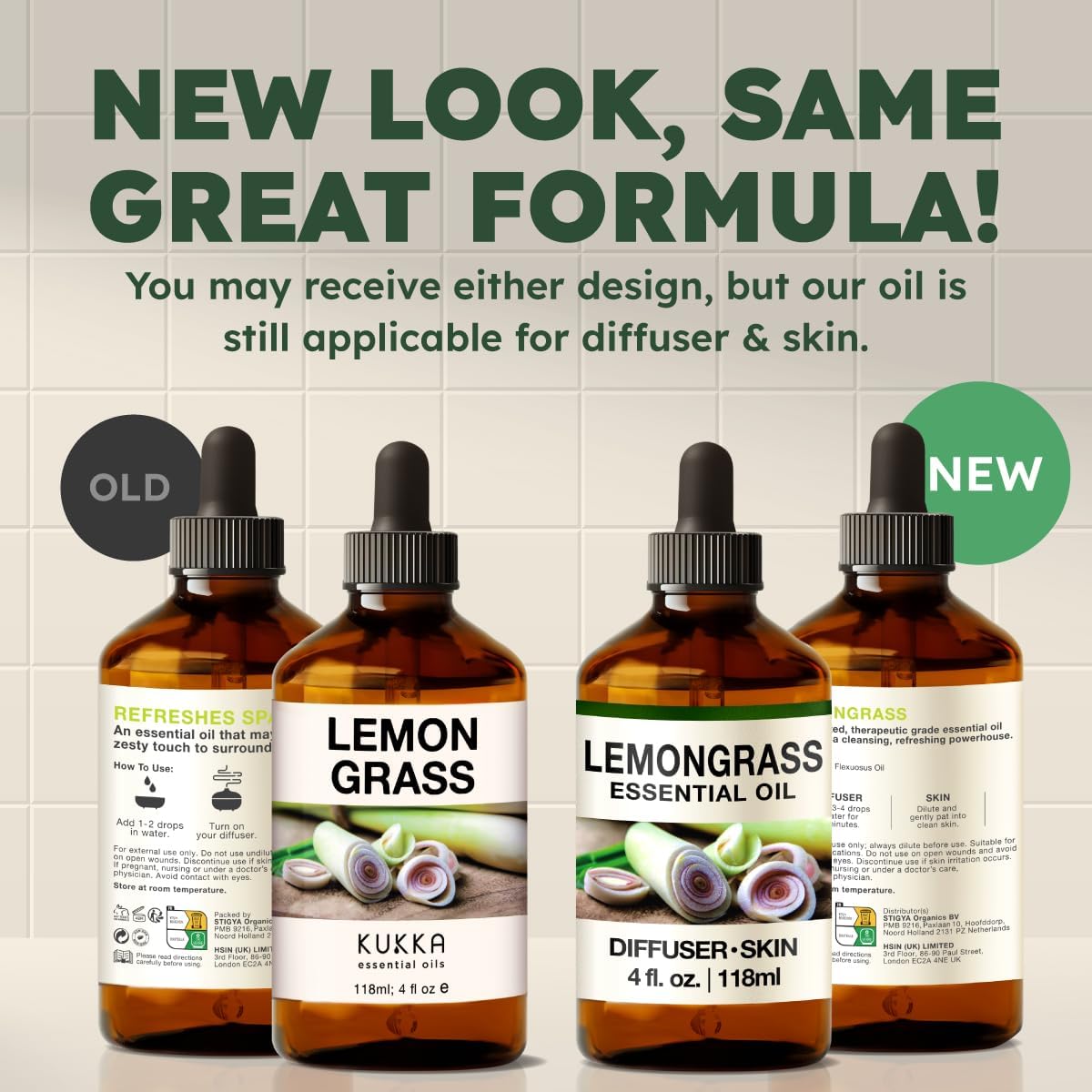 Kukka Lemongrass Essential Oil for Skin, Diffuser & Hair - 4 Fl Oz - Cleansing & Nourishing, Herbaceous Scent for Aromatherapy, DIY Soap Making Scents