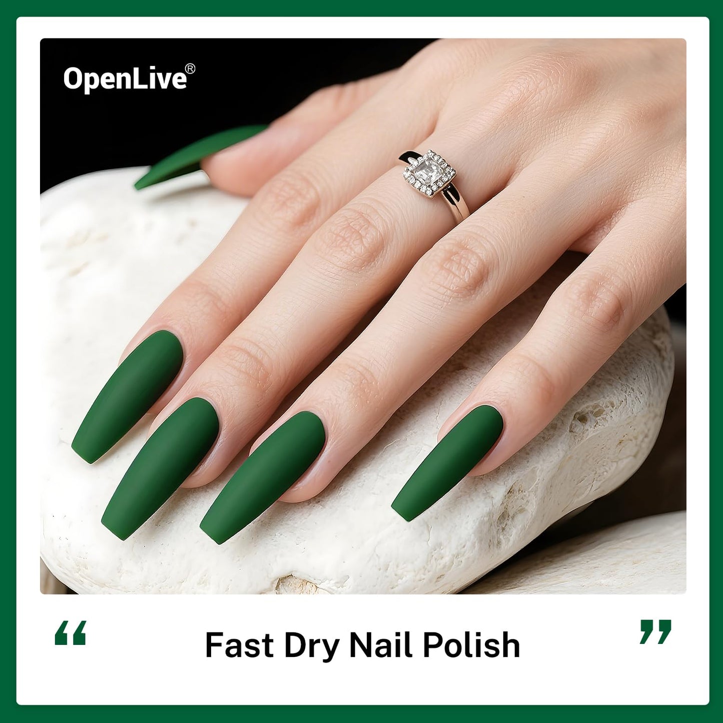 16.5ml Dark Green Nail Polish Large Volume Quick Dry Nail Polish, Long Lasting Shine, Fingernail Toenail Nail Art DIY Home Travel Nail Art Gift