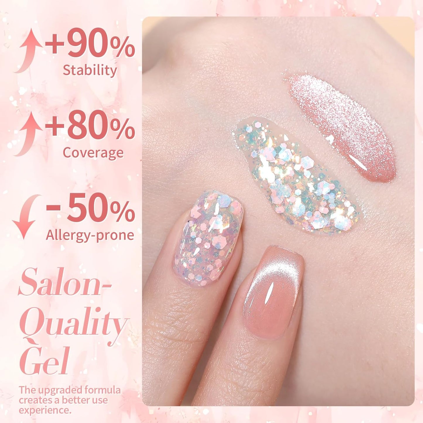 Born Pretty Magnetic Gel Nail Polish Jelly Cat Magnetic Eye Gel Polish Crystal Transparent Auroras Nail Gel for Salon Home DIY Manicure Use