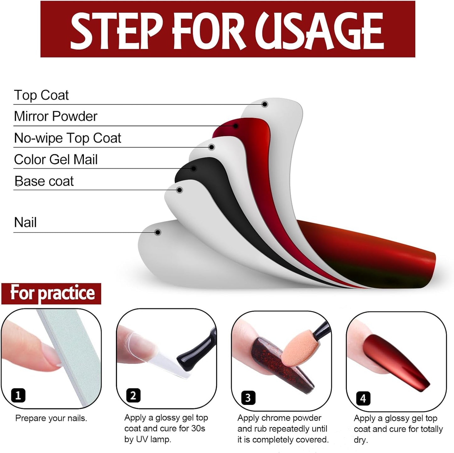 Artdone 16Jars Chrome Nail Powder Magic White Pearl Kit Mirror Effect Silver Metallic Holographic Dip Nail Powder for Resin Craft & Nail Art Fimo, Decoration Iridescent Aurora Mermaid Pigment