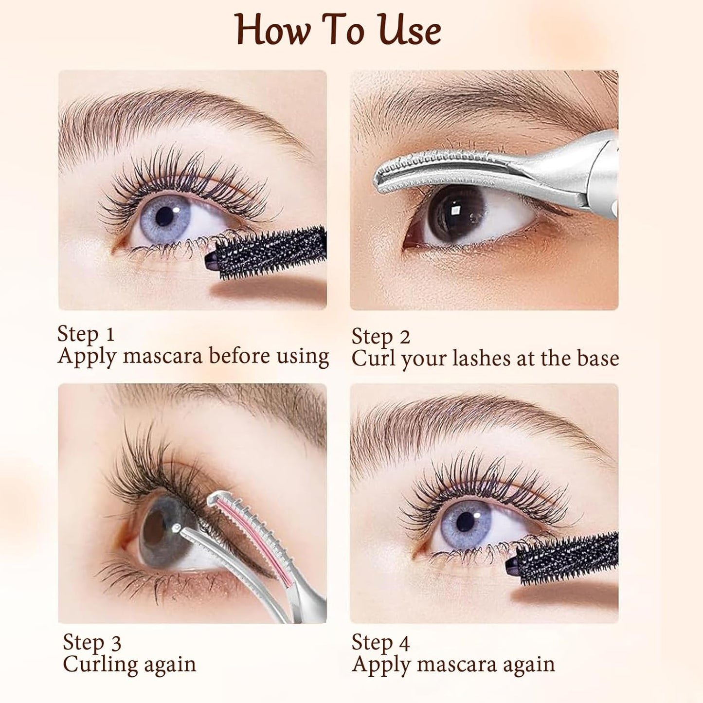 2 in 1 Heated Eyelash Curlers and Eyebrow Trimmer for Women, Electric Eyelash Curler with 2 Temperature Modes Anti-Burn USB Rechargeable Heated Eyelash Curler, Ideal Gift for Women XIN613