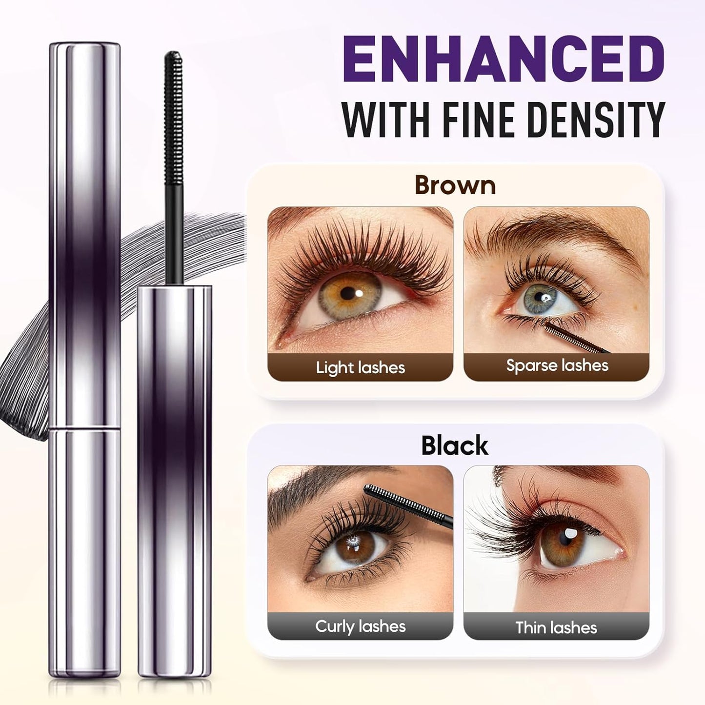 Iron Wand Mascara, 2025 New Metal Wand Mascara Volume and Length Waterproof, Long-Lasting 3D Curling Eyelash Lash Extensions Iron Mascaras (Black)