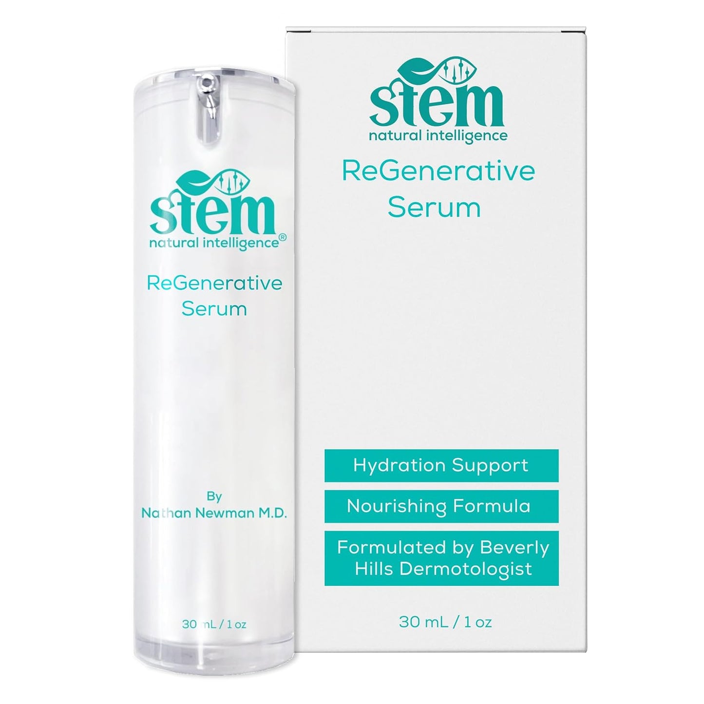 STEM Natural Intelligence Skin and Face ReGenerative Serum for Women, Facial Moisturizer Skin Care Peptides Serum, Luxury Face Moisturizer for Women, Hydration Serums, Antioxidant Support Serums, 1 oz