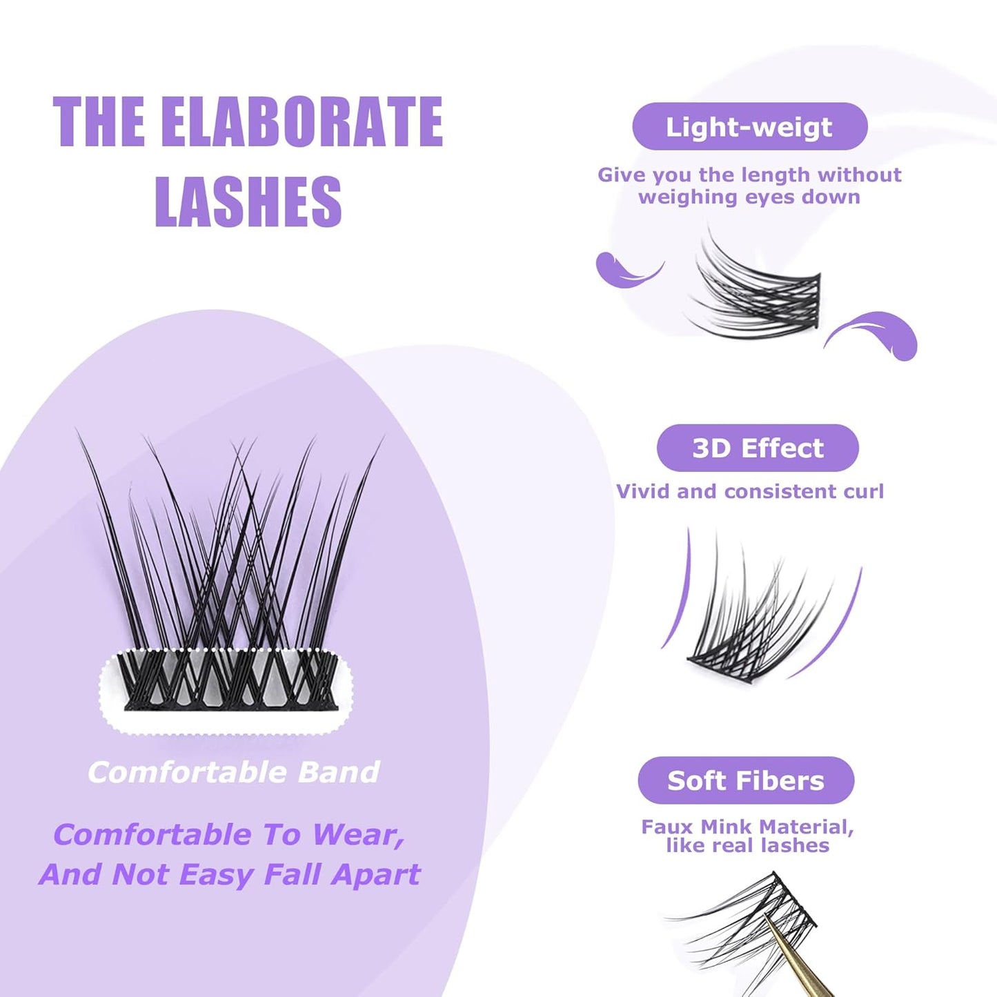 GAQQI Lash Clusters, Eyelash Clusters 120PCS C Curl Individual Lashes, Wispy Cluster Eyelash Extension 12mm Only, Natural Looking Cluster Lashes （GQ03, C Curl, 12mm)