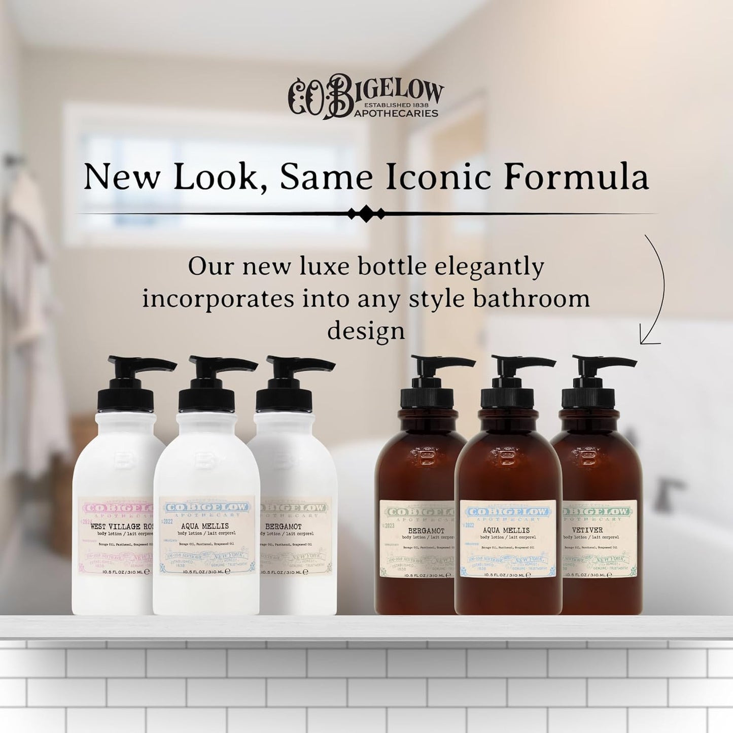 C.O. Bigelow Aqua Mellis Body Lotion, Iconic Collection Moisturizing Body Lotion with Shea Butter, Borage Oil & Grapeseed Oil, 10.5 Fl Oz