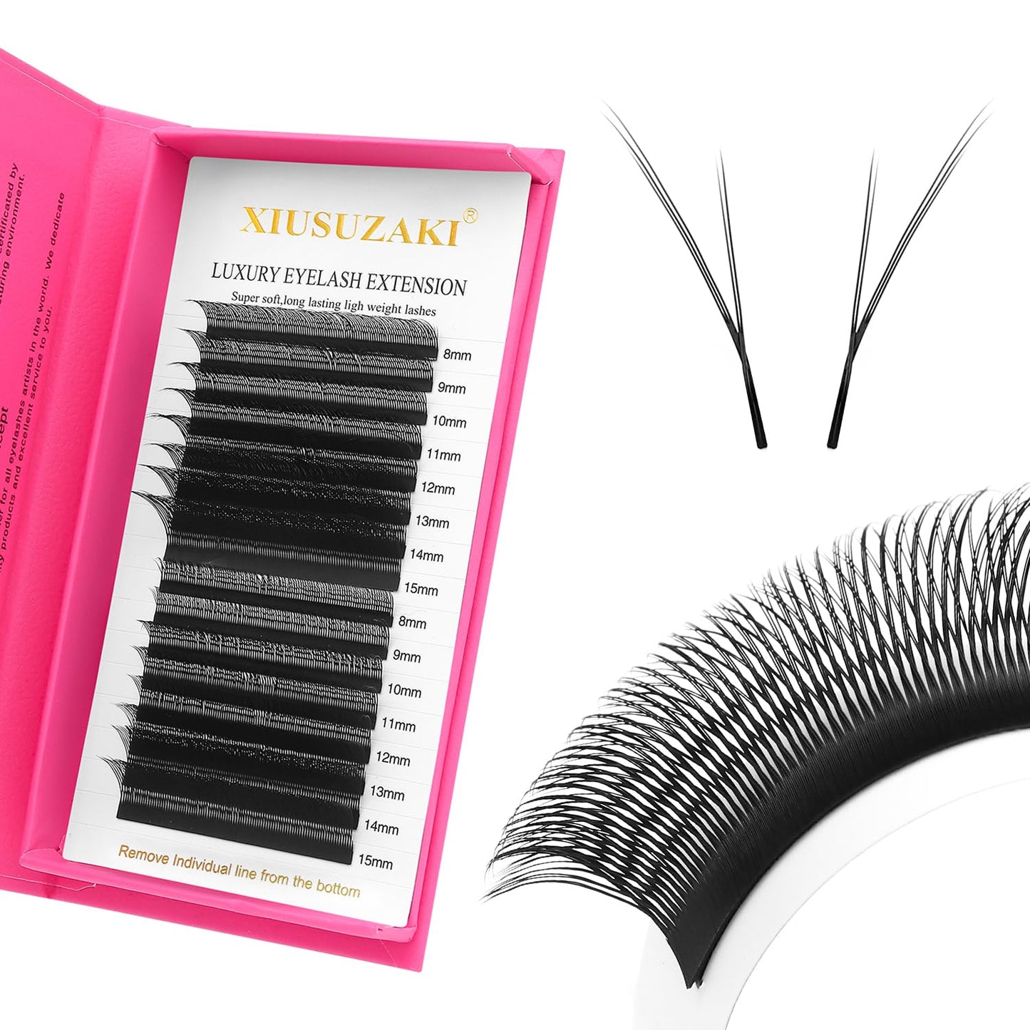 Lash Extensions Slant Flying YY Lashes 0.07mm Thickness Eyelash Extensions D Curl Lashes Mix 8-15mm Soft Lash Trays Natural Matte Black False Eyelashes(Slant Flying YY-0.07-D,8-15mm)