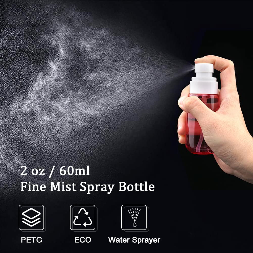 Cosywell Travel Size Spray Bottle TSA Approved 2oz 60ml 3 Pack Leak Proof Fine Mist Spray Bottles Empty Plastic Refillable Mist Sprayer for Perfume Essential Oils Toners Rose Water Cosmetics (3Pink)
