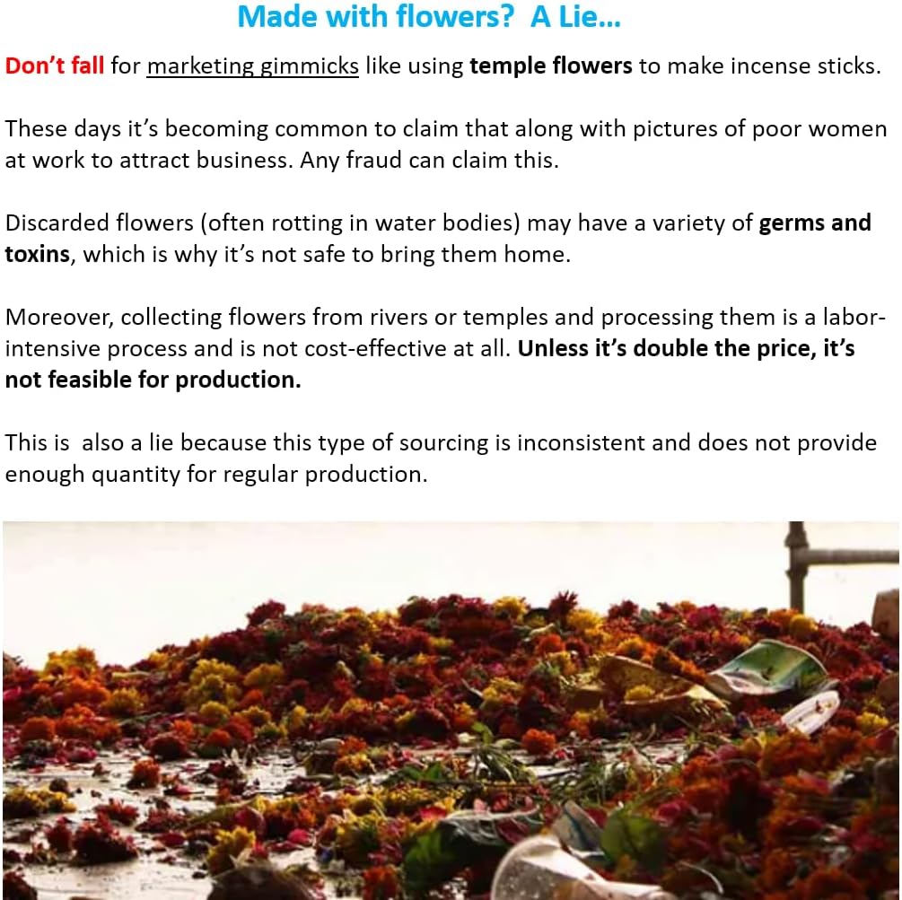 White Sage Incense Sticks - Traditional Handcrafted Masala Incense - 40 to 50 Sticks Approx.