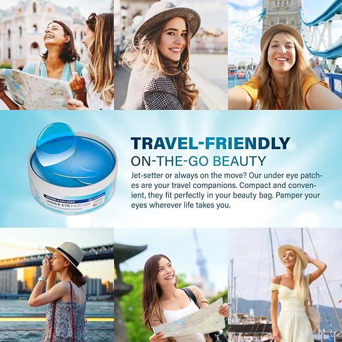 Under Eye Patches for Dark Circles: 60 Count Retinol Collagen Eye Gels Pads - Reduce Wrinkles, Puffy Eyes, Eye Bags - Skin Treatment Mask for Anti Aging & Face Moisturizer 1