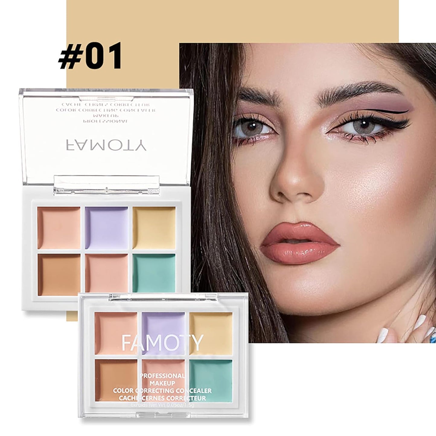 6 Colors Correcting Concealer Palette, with 11 Pcs Complete Function Makeup Brush Set, Contouring Foundation/Concealer Palette for Conceals Dark Circles, Redness, Acne, Blemish