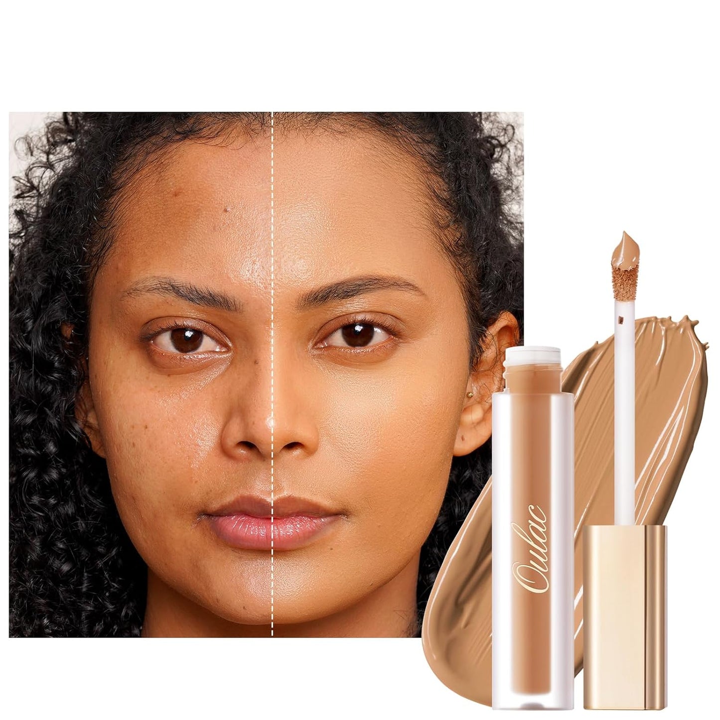 Oulac Concealer Full Coverage, Concealer Stick for Dark Circles, Hydrating Concealer Infused with Hyaluronic Acid, Lightweight, Long Lasting, Vegan Concealer 3.8ml, Shade: W6 Honey