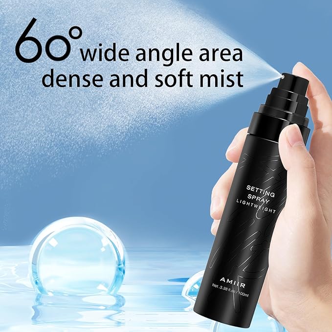 AMIIR Makeup Setting Spray, Waterproof Finishing spray, Long Lasting Lock Face Fixing Mist, Hydrate Before Makeup Matte Oil Control Lightweight Refreshing