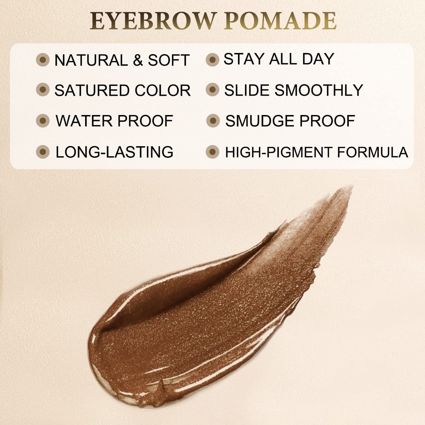 Eyebrow Pomade - Waterproof Brow Pomade for Long-lasting Results,Smudge Proof and Sweat Resistant Formula,Natural Eyebrow Makeup for All Skin Types and Tones - Auburn