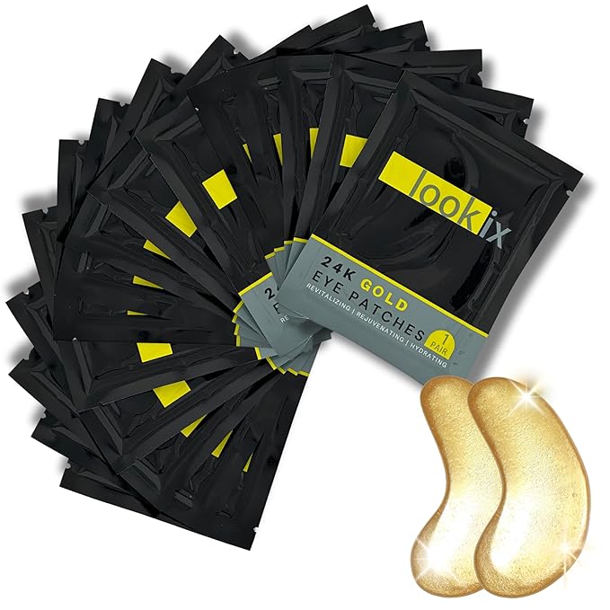 Revitalize Your Skin with 24K Gold Eye Mask - Reduce Puffy Eyes, Dark Circles, Wrinkles, and Fine Lines - 15 Pairs of Refreshing Eye Gels