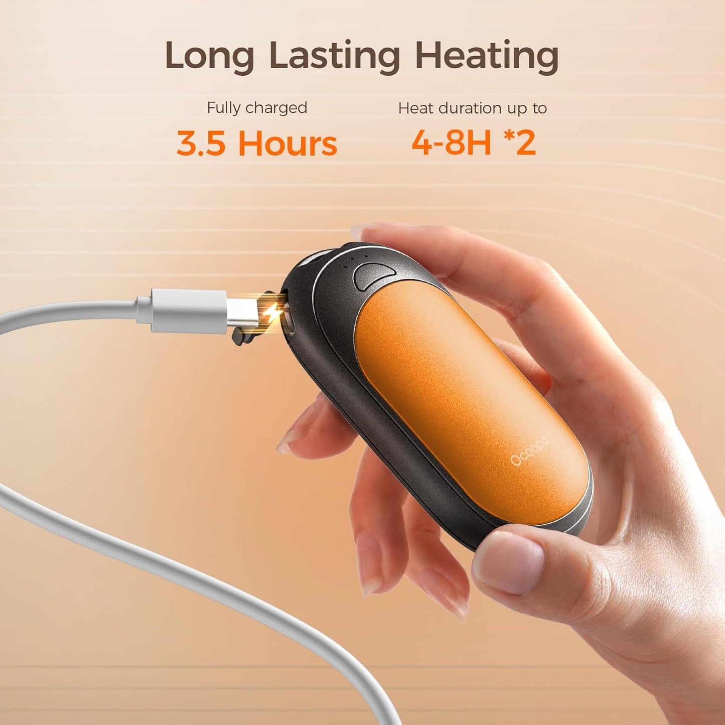 OCOOPA Magnetic Hand Warmers Rechargeable 2 Pack, AI Electric Handwarmers, Fast Heating, 3-Settings, UL Certified, Portable Heater, Gloves Fitting, Travel Essentials, Gifts Women Men, UT3 Lite