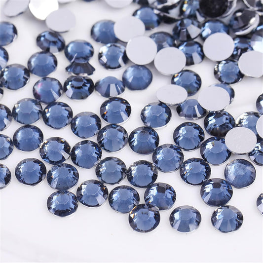 1000 Pieces SS20 5mm Flatback Rhinestones Clear Glass Round Gems Crystals for Nail Art DIY Crafts Clothes Shoes Bags （Dark Grey）