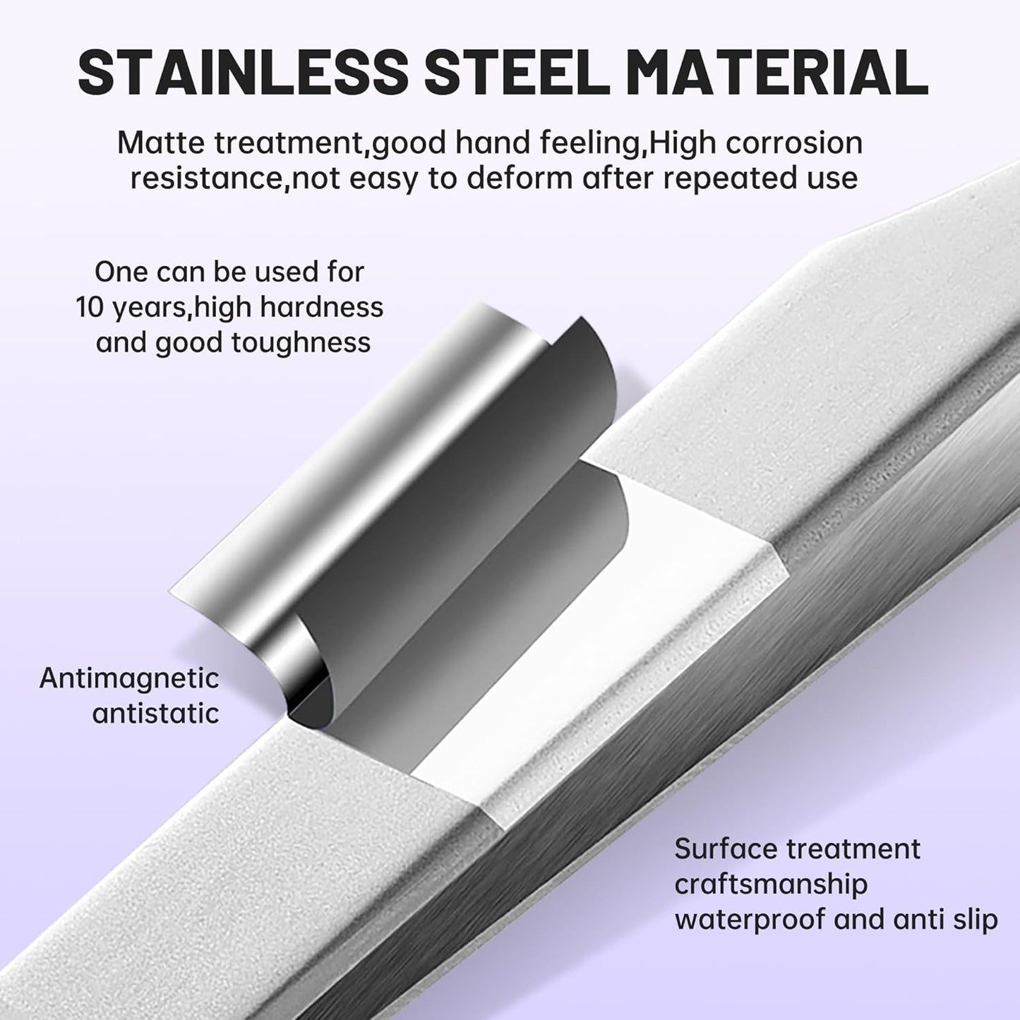 High Precision Lash Tweezers for Individual and Volume Eyelash Extensions Premium Stainless Steel Curved Fiber Tip Professional Isolation Tweezer