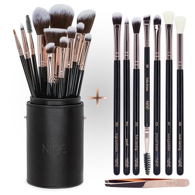 Niré Beauty Most Loved Artistry and Eye Brush Set - Your Best Selection of Makeup Brushes Great for Professionals and Beginners