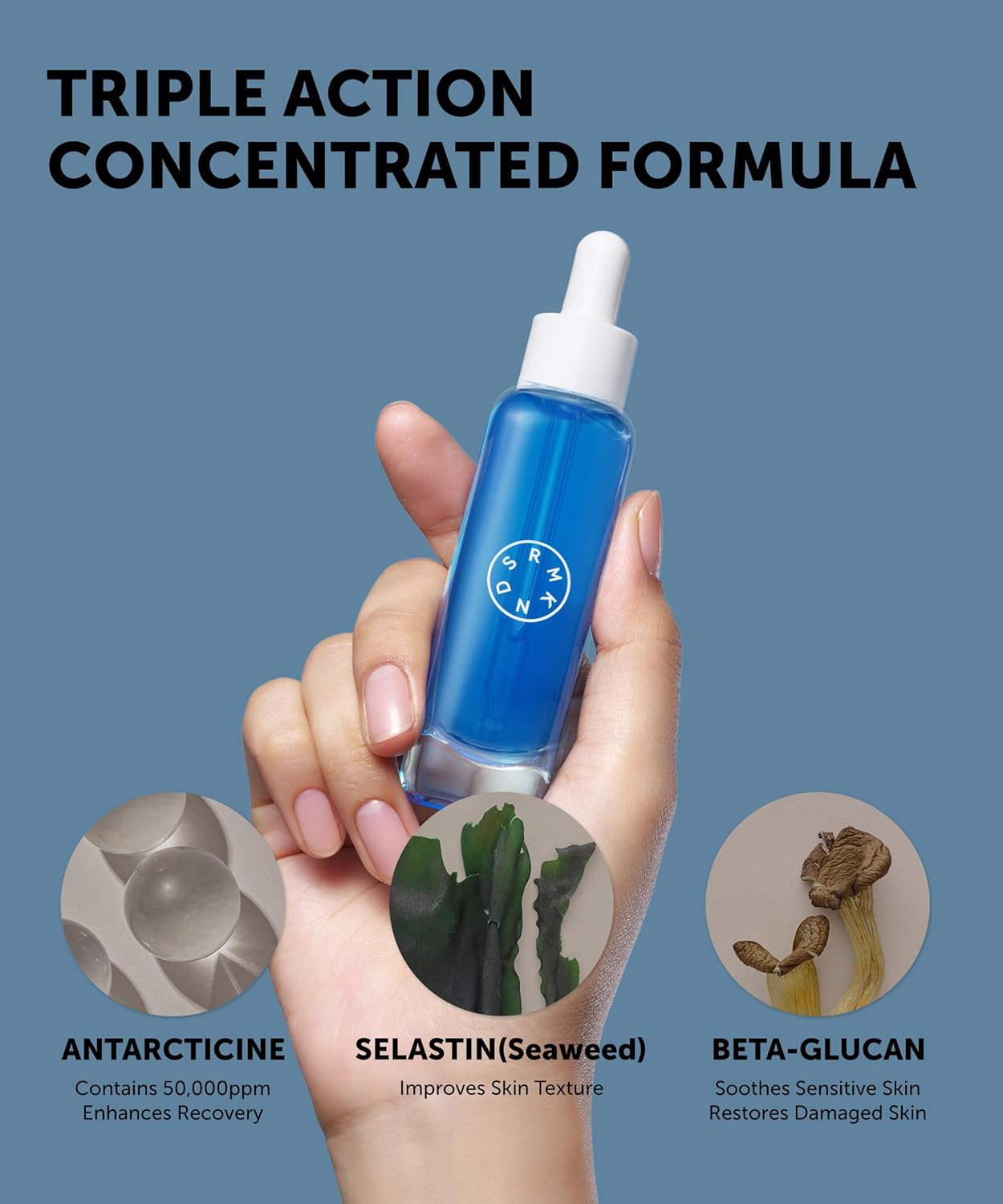 SERUMKIND Deep Antarctic Serum - Lifting, Plumping Korean Skincare – Antarcticine™ Marine Ingredient and Beta Glucan – Improves Elasticity and Firming - Vegan, Cruelty Free, Unscented – 1.01 fl.oz.