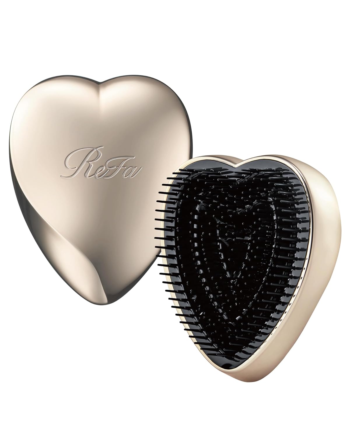 ReFa Heart Brush CHAMPAGNE GOLD | Heart Shaped Hair Brush for Women | No Tangle Hair Brush | Small Hair Brush for Thick Hair | Hair Detangler Hair Brush Travel Hair Brush