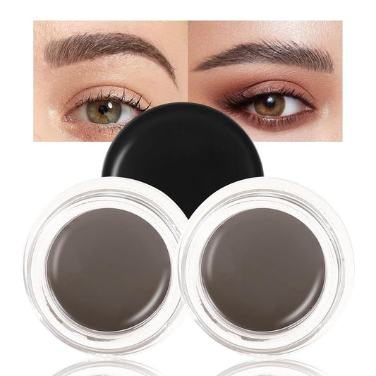 Boobeen 2 Pcs Eyebrow Pomade Cream, Waterproof Brow Pomade Gel High Pigmented Long-lasting for Natural Eyebrow Makeup, Suitable for Everyone