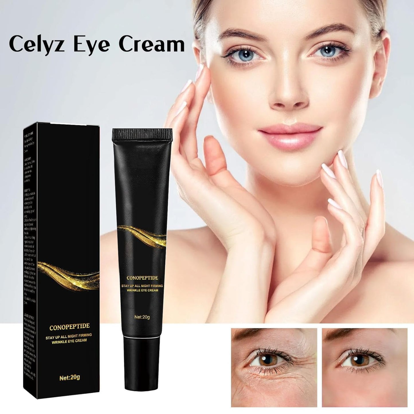 Celyz Firming Eye Cream, Instant Firm Eye Cream, Temporary Eye Tightener,Celyz Eye Cream, Instant Firming Eye Firmer, Eye Moisturizer, Reduces Fine Lines, Firms Eye Skin (3PCS)