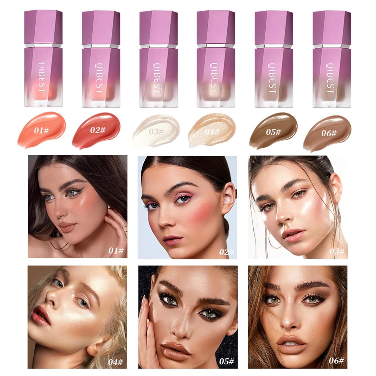 Soft Liquid Contour Stick, Liquid Face Bronzer Stick Built-in Sponge Tip, Cool Toned Liquid Contour for Women and Girl, Lightweight Blendable Cream Bronzer Stick Makeup,06 Brown