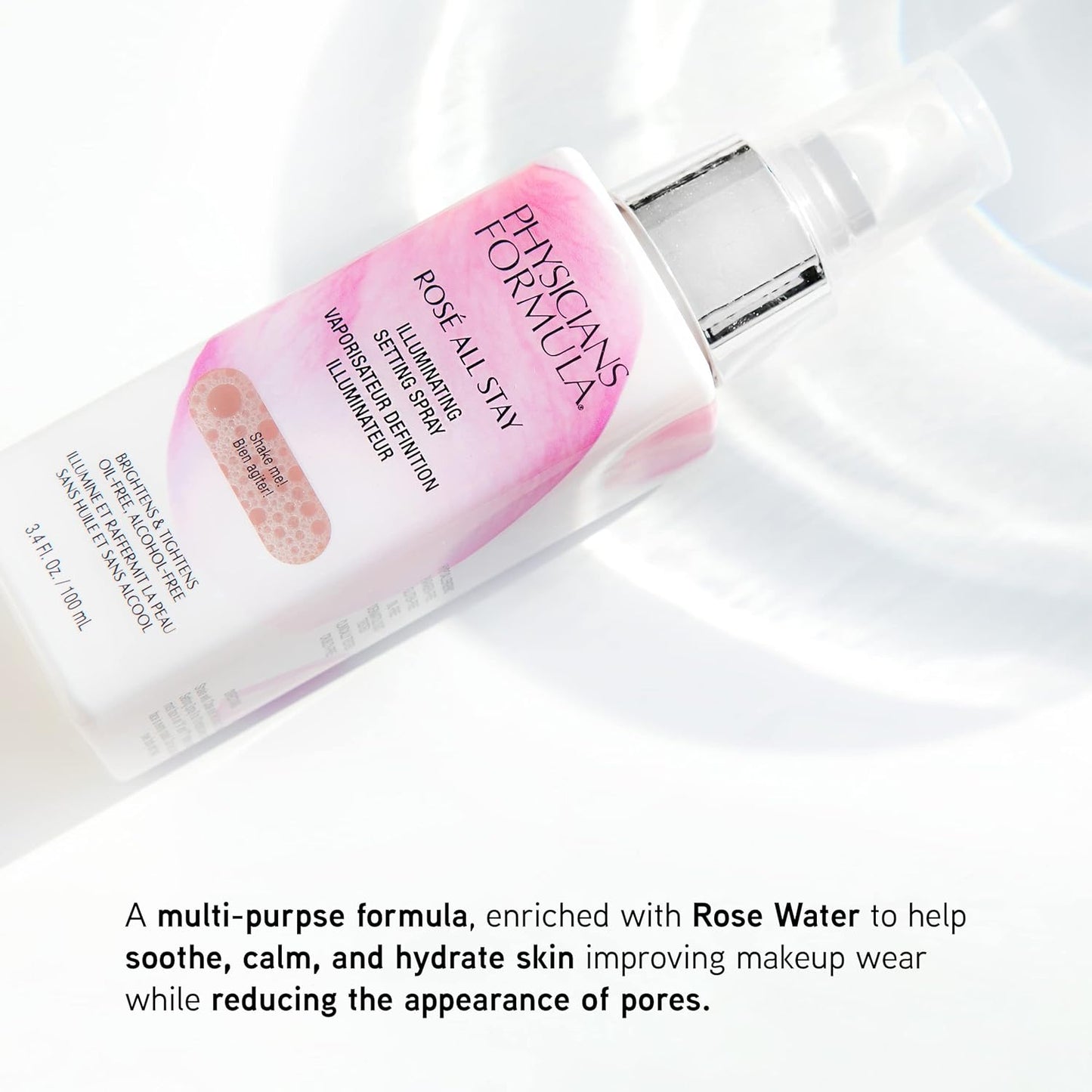 Physicians Formula Rosé All Stay Illuminating Setting Spray For Makeup, Oil-Free, Alcohol-Free, Antioxidants | Dermatologist Tested, Clinicially Tested