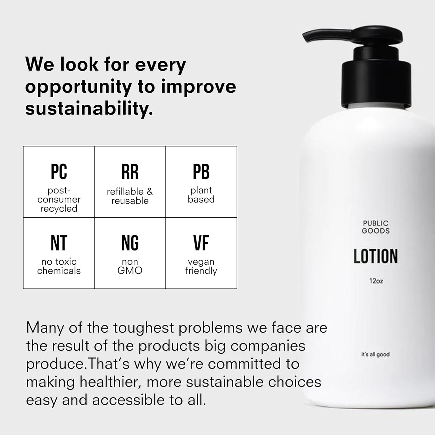 Public Goods Body & Hand Lotion for Women & Men | Natural Moisturizing Daily Lotion for Dry & Itchy Skin | Paraben & Sulfate Free | Made with Organic Essential Oils | Made in Canada | 12 Fl Oz Bottle