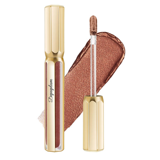 Chocolate Lipsticks for Women Metallic Lipstick Long Lasting Non Stick Cup Lip Gloss, Shimmer Lightweight Hydrating Full Coverage Lip Color, DP109 Candy