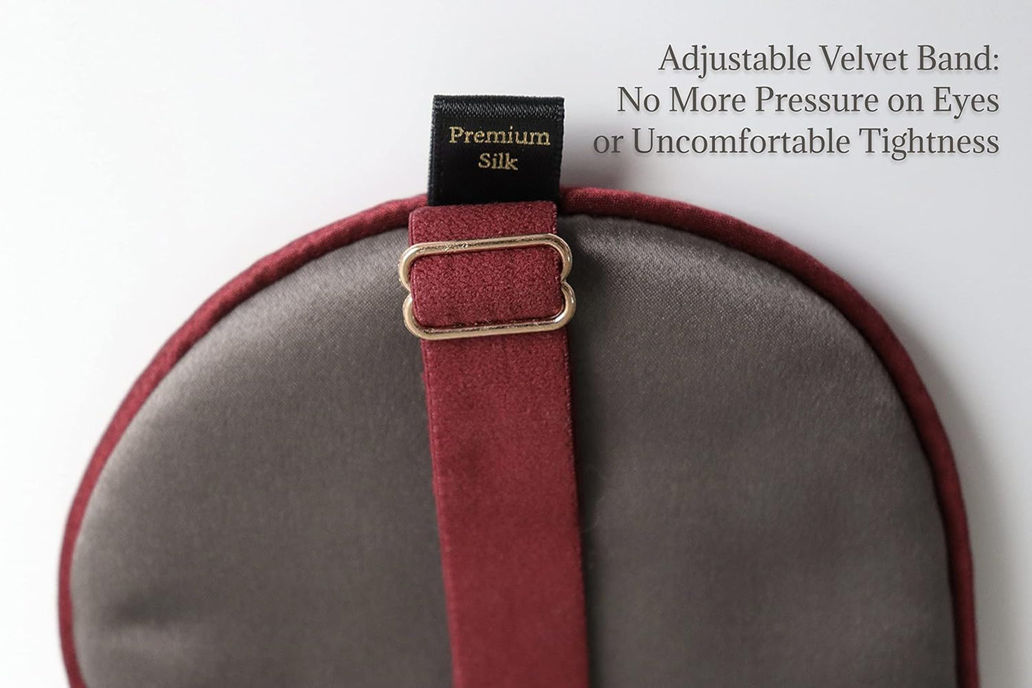 Premium Handcrafted 25 Momme Mulberry Silk Eye Mask for Sleeping (Red Velvet)