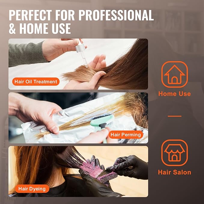 VEVOR Professional Hair Steamer for Deep Conditioning, 11.81-inch Hooded Ionic Hair Steamer with 2 Modes, Height-Adjustable Standing Hair Steamer with Timer, 5 Wheels (2 Lockable) for Salon Home Spa