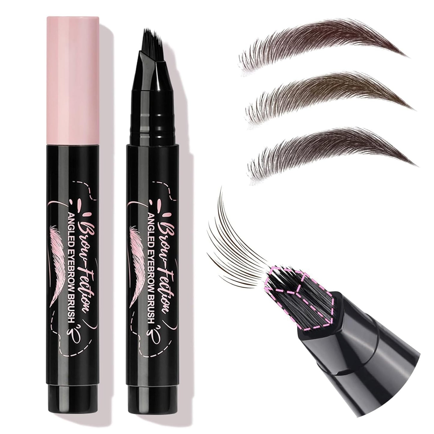 Eyebrow Pencils for Women, Liquid Microblading Eyebrow Pen with Square Angled Brush & Ultra-Fine Precision Tip – Natural Hair-Like Strokes, Waterproof, Smudge-Proof & Long-Lasting, Easy to Use (Black)