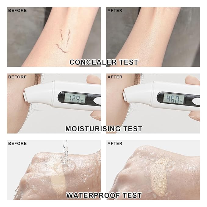 Mushroom Head Air Cushion CC Cream BB Cream Even Skin Tone Liquid Foundation, Concealer Lasting Makeup Base Primer (#06 Brown)