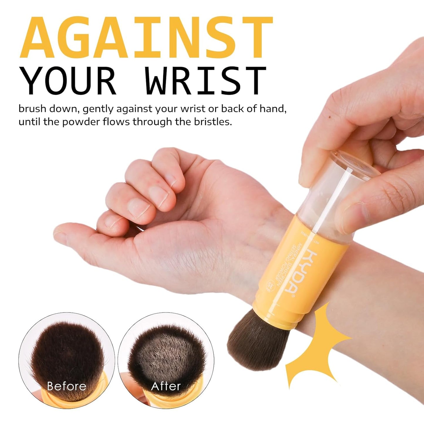 KYDA 2 Pcs Mineral Sunscreen Setting Powder, SPF 35, Translucent, Mineral Brush Powder, Oil Control Natural Matte Finish, Lasting Lightweight Breathable, All Skin, by Ownest Beauty