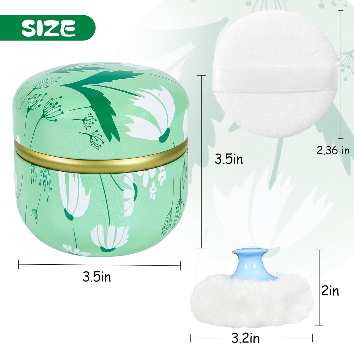 WEMEGA Body Powder Case with Powder Puff Powder Container Tea Box for Baby and Women Powder Puff and Powder Case for Travel (Summer Breeze1)
