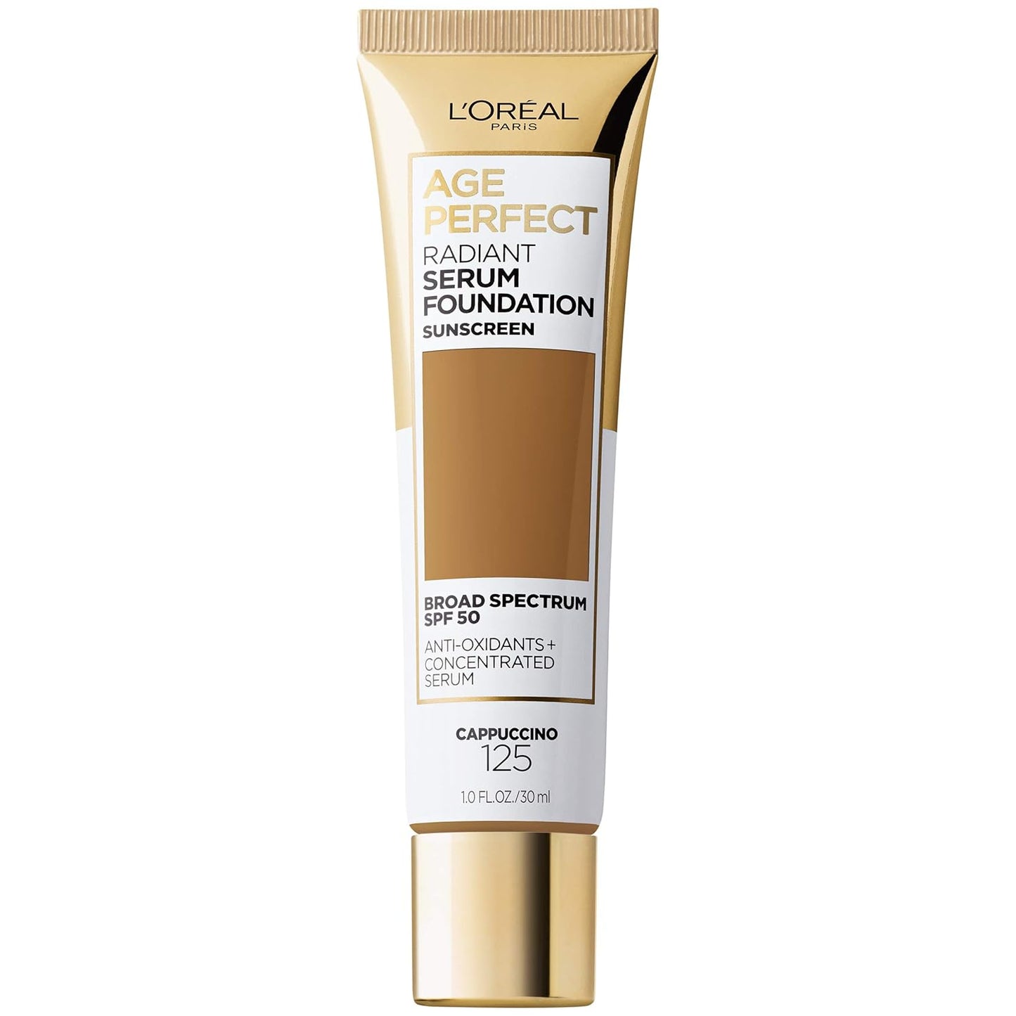 L'Oreal Paris Age Perfect Radiant Serum Foundation with SPF 50, Cappuccino, 1 Ounce