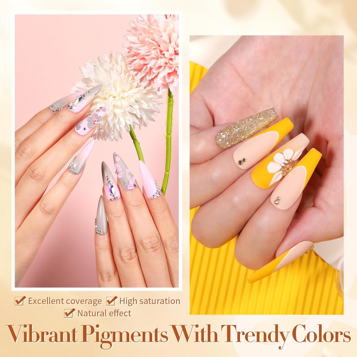 BORN PRETTY Acrylic Powder Set 36 Colors Fall Winter Acrylic Nail Powder Red Purple Green Blue Professional Polymer 3D Nail Art Kit for French Extension Carving Gift Set