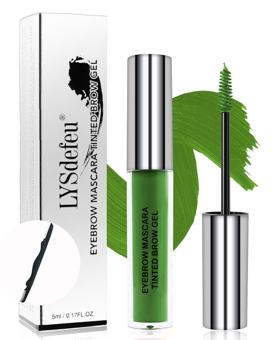 Tinted Eyebrow Gel Mascara- 1Pcs Long Lasting Waterproof Green Tinting Eye Brow Glue Colored Mascara, Dark Green Brow Filler Curling rimel de pestañas,Mother‘s Day Makeup Gift for Women Girl-#12