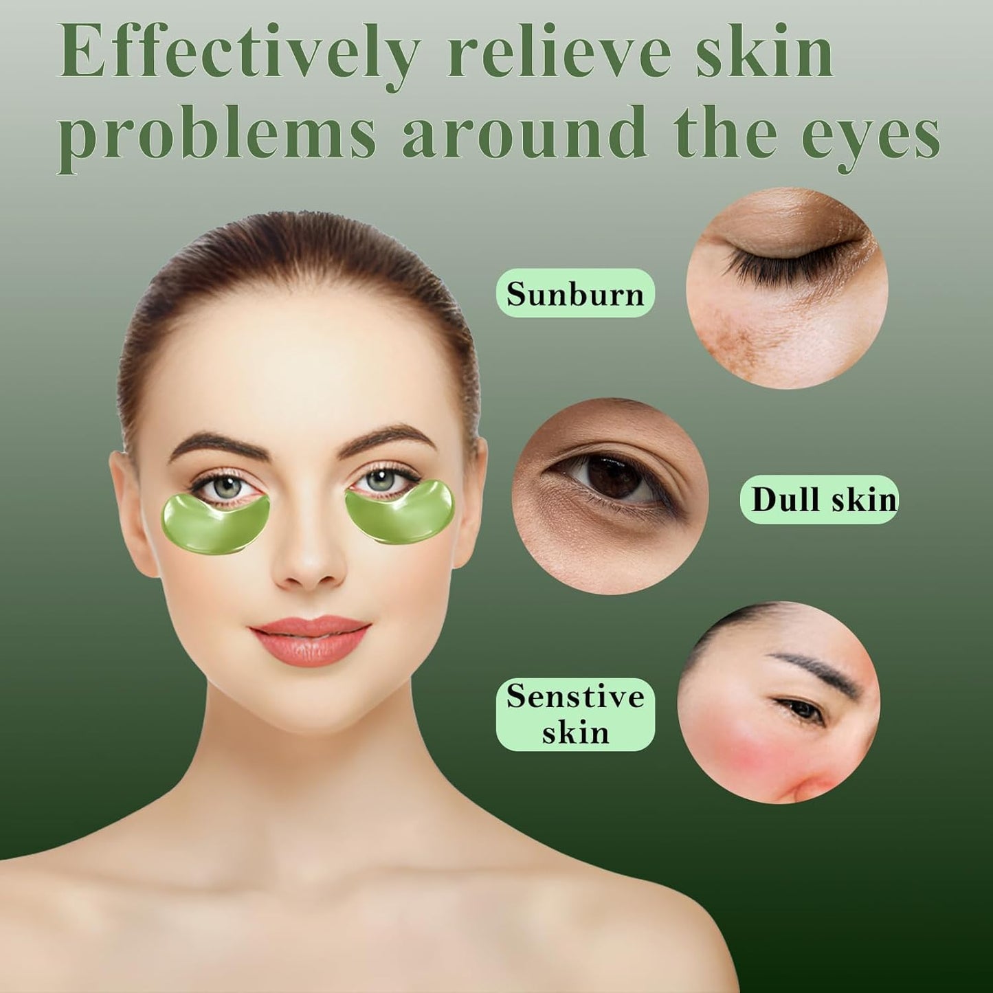 Under Eye Mask - 60Pcs Avocado Under Eye Patches for Puffy Eyes, Dark Circles, Eye Bag, Fine Lines, Wrinkles, Puffiness Reduction, Tender Smooth Eye Skin, Hydrating Eye Gel Pads with Natural Extracts