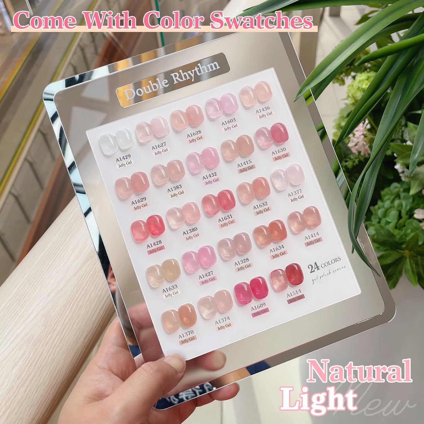 Double Rhythm 28Pcs 0.5Oz Gel Nail Polish Set Same Color Same Bottle Soak Off Gel Polish Kit Nail Art Manicure Salon DIY at Home for Women (Jelly Sheer Clear Collection-T24-8)