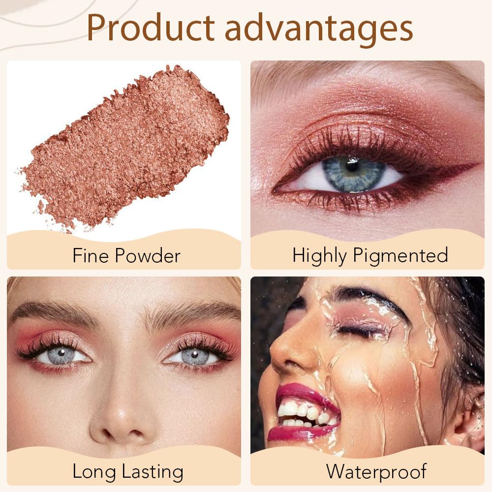 4 Colors Matte Shimmer Eyeshadow Makeup Palette,Rose Gold Nude Pink Natural Neutral Eye Shadow Palette,Long Lasting Waterproof Naturing-Looking Women Girls Eye Shadow