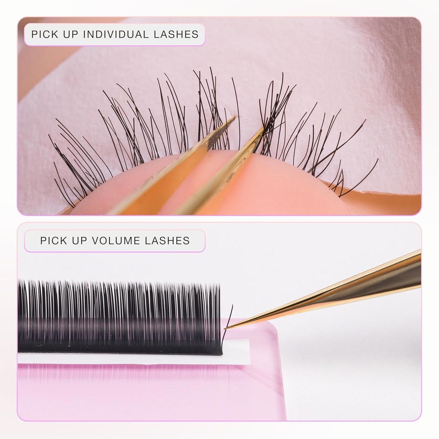 Curacoro Lash Tweezer - Professional & Precision Fiber Tip Grip Lash Tweezers for Eyelash Extensions, Multi Shapes & Purposes Tweezers for Volume, Isolation & Classic Lashes (Silver, Move It)